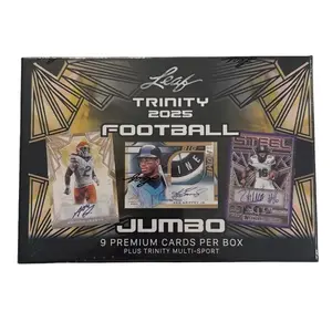 1 box of Leaf 2025' Trinity Football JUMBO Hobby Box - 9 Autographed numbered cards total - with multisport hits
