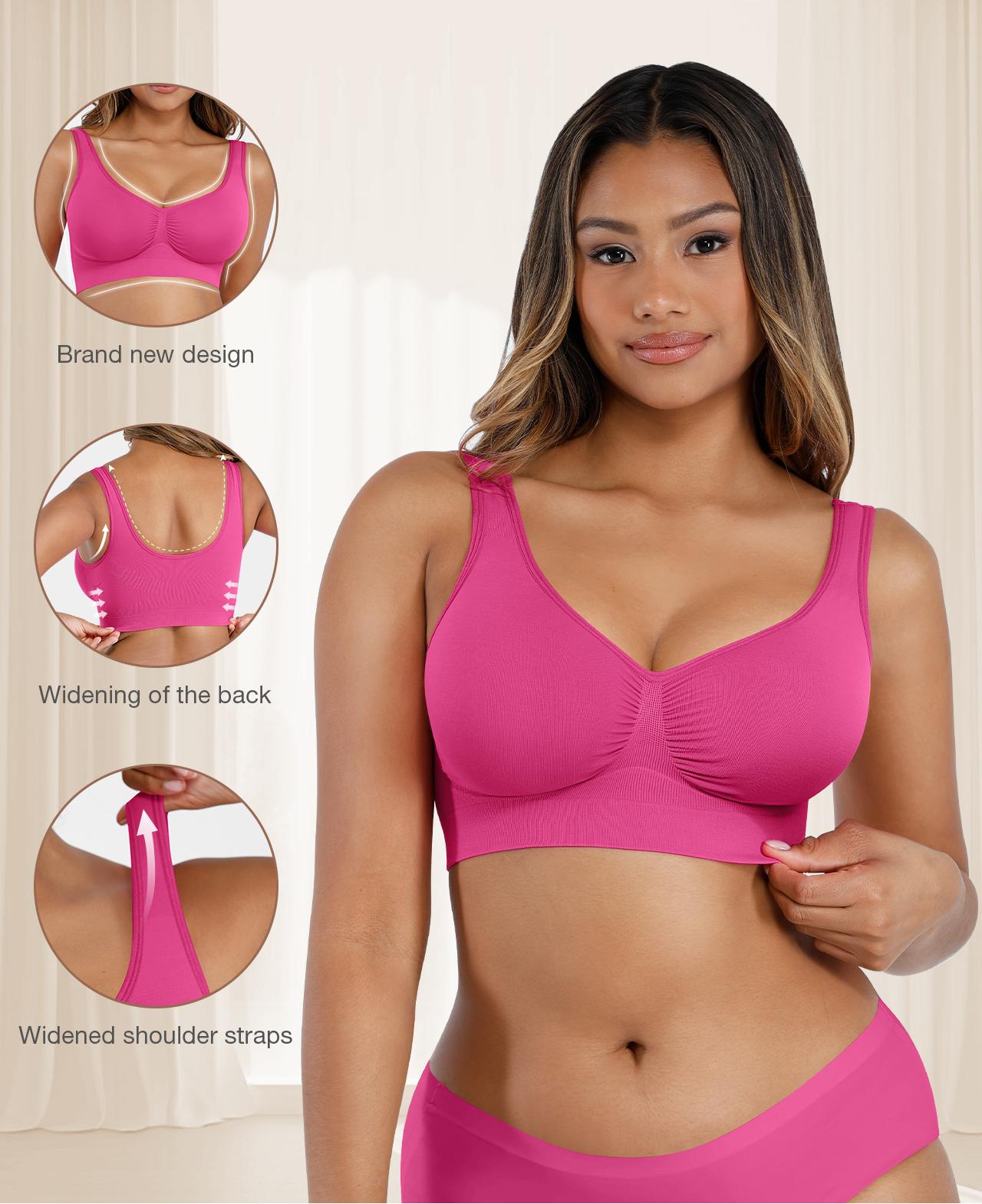 FeelinGirl #Livestream Wireless Bra Women's Seamless Full Coverage Bra Cozy Wide Shoulder Strap Wireless  T-Shirt Bra  Comfortable Womenswear