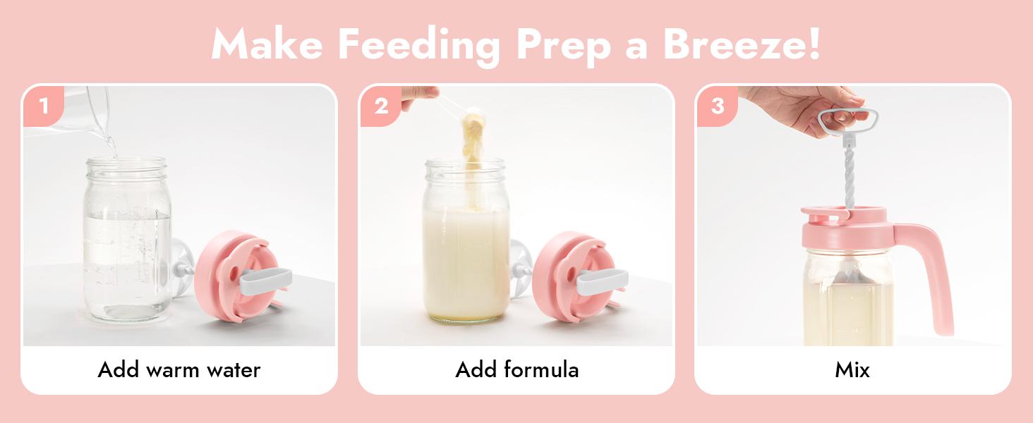 Papablic Glass Formula Mixing Pitcher | BPA-Free Breastmilk Storage & Mixer | 32Oz Wide Mouth, Locking Spout | Last Stock!