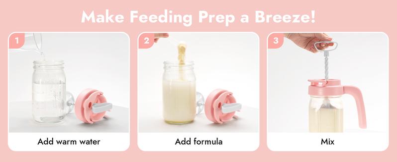 Papablic Glass Formula Mixing Pitcher | BPA-Free Breastmilk Storage & Mixer | 32Oz Wide Mouth, Locking Spout | Last Stock!