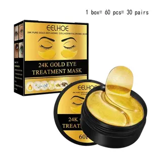 EELHOE 60PCS, 24K Gold Eye Patches for Puffy Eyes Treatment, Eye Masks for Dark Circles and Puffiness, Non-lrritating Eye Mask Skincare, Eyes Bags Treatment, Eye Gel Pads 24 k