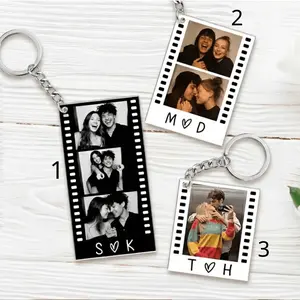 Custom Couple Photo Strip Film Frame Acrylic Keychain, Personalized Photo
