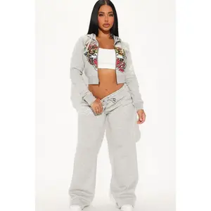 Ed Hardy Tiger Pant Set - Heather Grey G