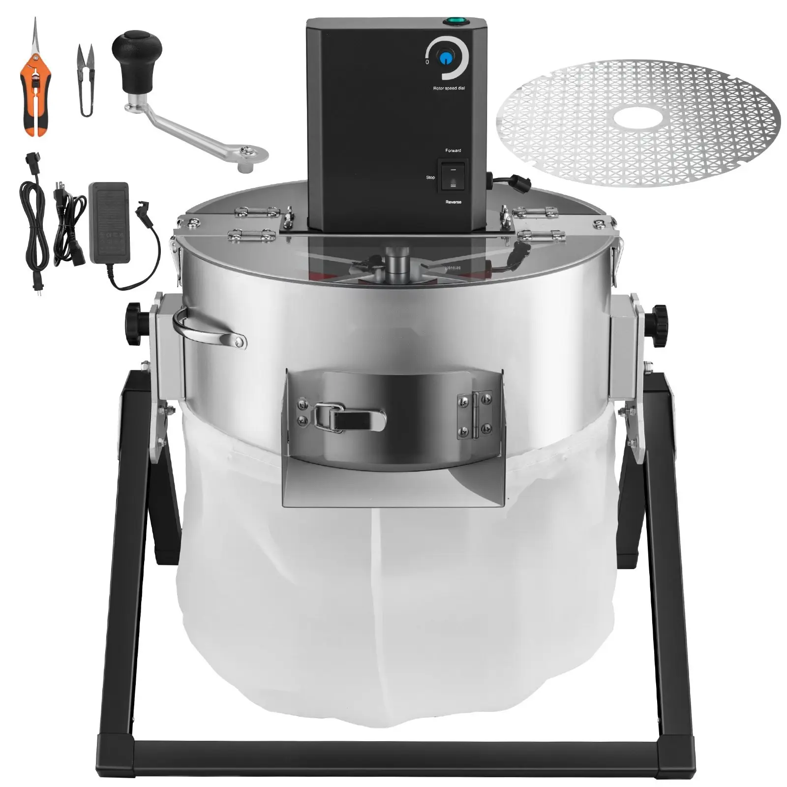 Electric Bud Leaf Trimmer 2-In-1 Manual And Electric, 16-Inch Bud Trimmer With Sharp Stainless Steel Blades, Bracket Type Wet/Dry Hydroponic Cutting Machine With Dry Grate For Plant Buds And Flowers