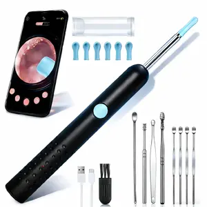 Professional Wireless Ear Wax Spoon Kit – Salon-Quality WiFi Visual + 6 Silicone Heads + Steel Tools tip