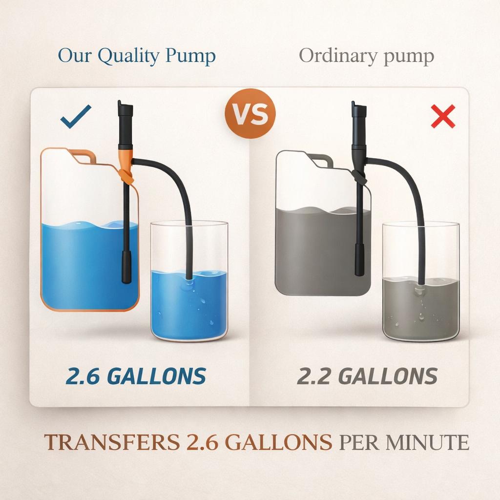 Portable Battery Operated Liquid Transfer Pump, 2.6 GPM Electric Fluid Pump with Flexible Hose & Adjustable Nozzle for Water, Oil, Car Fluid & Household Transfer