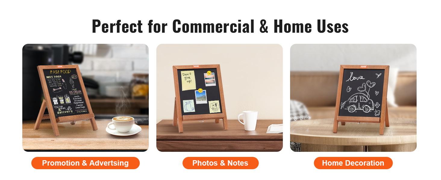 VEVOR Tabletop Chalkboard Sign, TikTokShopBlackFriday, Message Signs with Chalks, Freestanding Framed Memo Board, Vintage Wooden Magnetic Chalk Board, Rustic Brown Chalk Boards, 10"x14", For Kitchen, Home Decor, and Wedding