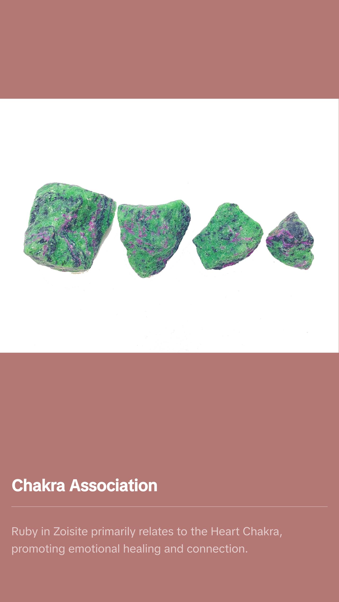 New Moon Beginnings Raw Ruby In Zoisite Stone - Natural Mineral with Green and Purple Colors