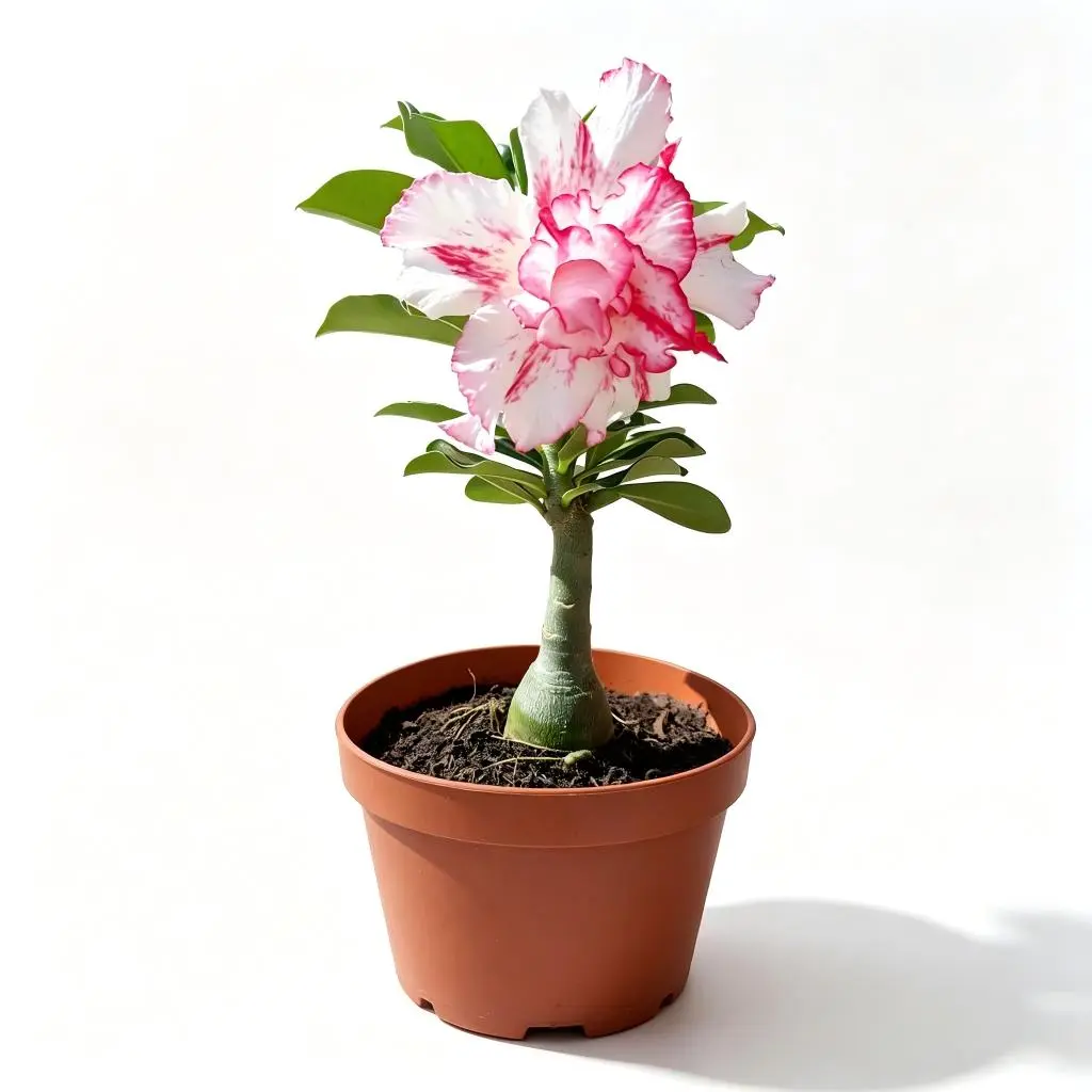Ornamental Adenium Obesum Caudex Starter Succulent Live Plant - Adenium Bonsai, Bloom-Producing Houseplant for Patio & Garden Use