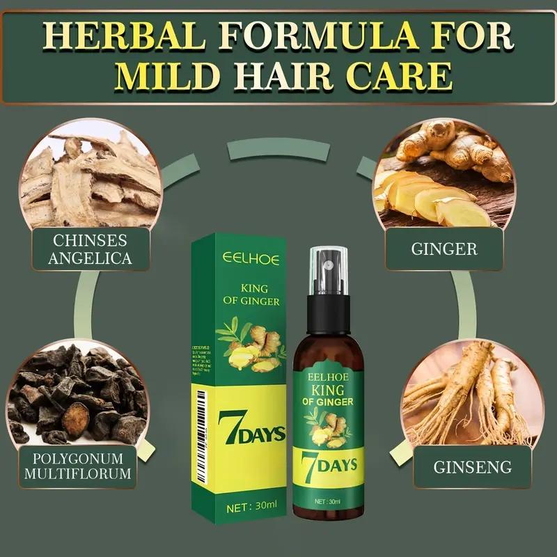 Ginger Hair Spray (30ML Box) 7-Day Scalp Care & Massage Biotin Hair Serum, Nourishing & Moisturizing, Haircare, Suitable for All Hair Types