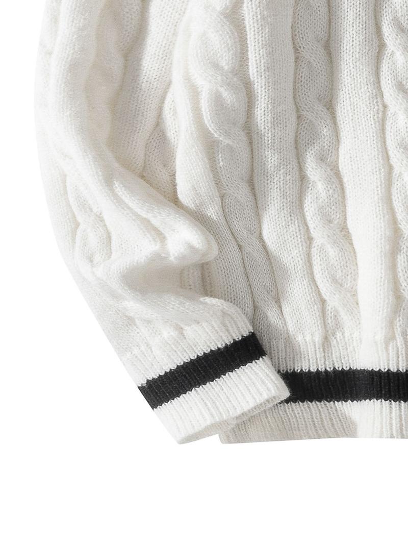 2026 #Springfresh Autumn Winter Men's Polyester Cable-Knit Sweater Soft Skin-Friendly Trendy Casual Formal Shirt Collar Pullover