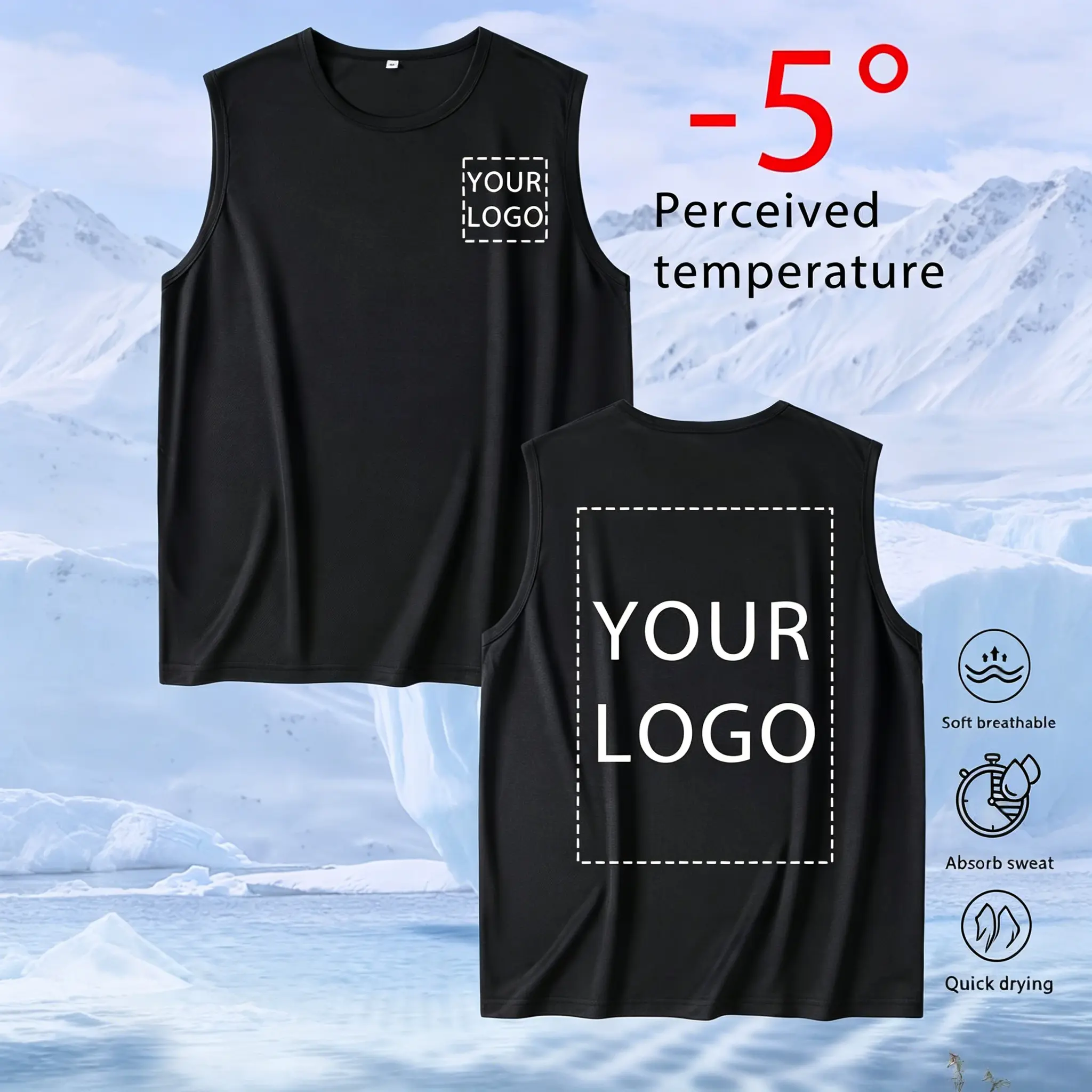 Custom Men's Quick-Dry Sports Tank Top | Personalized Photo & Logo Muscle Vest | Breathable Sweat-Wicking Running Shirt | Gift for Fitness Enthusiasts