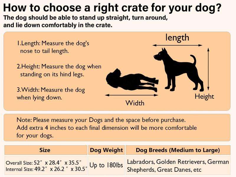 COZPAW Heavy Duty Dog Crate Furniture, 52/78/86 Inch Wooden Dog Kennel Indoor for XLarge Breed, Dog Crates for Large Dogs with Double Doors, Decorate as House TV Stand, End Table-White Brown
