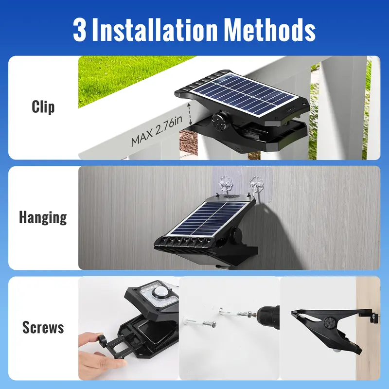 FABSTYL Solar Clip Light - Rechargeable Lithium Ion Battery, Motion Sensor Boosts Safety, Remote Control, 3 Lighting Modes, IP65 Water Resistant, Plastic Body, No Wiring Auto Shut-Off Portable Outdoor Lighting for Yard Use FABSTYL Solar Clip Light - Rechargeable Lithium Ion Battery, Motion Sensor Boosts Safety, Remote Control, 3 Lighting Modes, IP65 Water Resistant, Plastic Body, No Wiring Auto Shut-Off Portable Outdoor Lighting for Yard Use