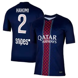 Navy PSG Hakimi 2025/26 Match Home Jersey, Blue Red Color Hakimi PSG Home Edition Short Sleeve Jersey