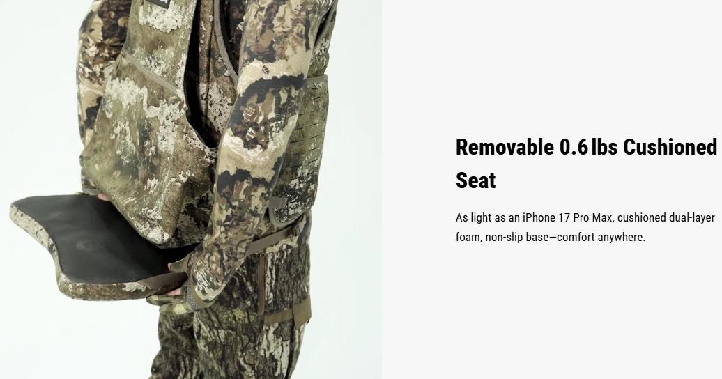 【Early Bird Mega Deal】Tidewe FlexGrid Turkey Vest | Modular Lightweight Turkey Hunting Seat Vest | Magnetic Silent Pockets for Mobile Hunters