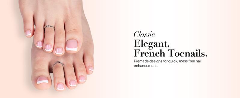 SXC Cosmetics X-Pro Tips French Tip Press On Toenails for Women – Acrylic Soft Gel System Starter Kit – Long-Lasting, Salon-Quality DIY False Toenails
