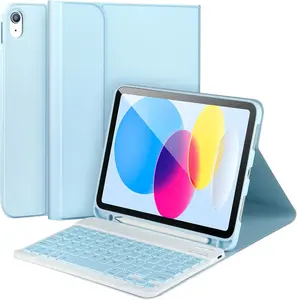 iPad 11th/10th Generation Keyboard Case Detachable Bluetooth Keyboard with Pencil Holder for iPad A16 11” 2025 / 10.9” 2022