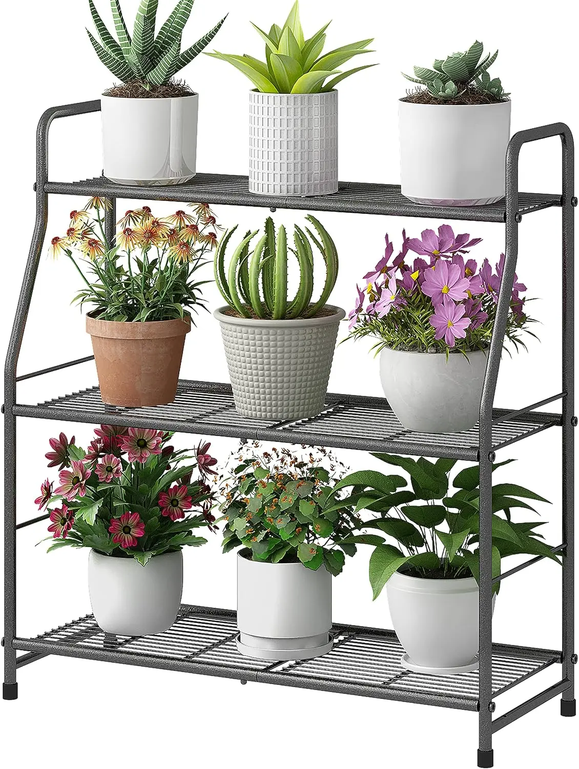 Simple Trending Plant Stand Outdoor Indoor 3-Tier Metal Waterproof Plant Shelf for Living Room Balcony Garden