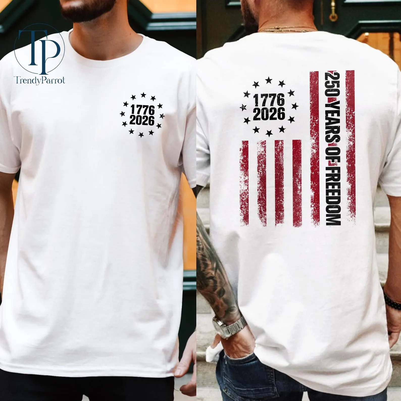 Fourth Of July 1776-2026 T-Shirt - Sweatshirt & Hoodie, USA 250 Years Independence Apparel, 1776–2026 America Anniversary, Patriotic Freedom, 4th of July Shirt, Full Size, Full Color