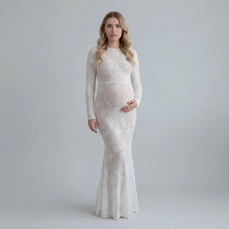 sachin and babi light blue dress Bloom Maternity Sequin Wedding Dresses One Size (S-L) main image 1