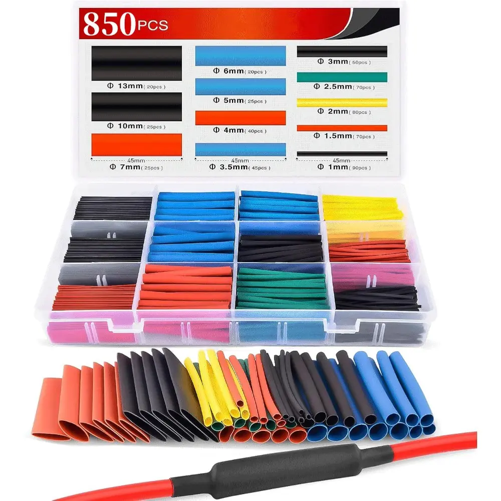 850PCS Durable Reliable Solder Seal Wire Connectors - Waterproof Heat Shrink Butt Splice Terminals with Self-Solder Function, Adjustable Cable Glands & Connector Cable Sleeves for Marine, Automotive Secure Joints (Perfect Gift for Father's Day)
