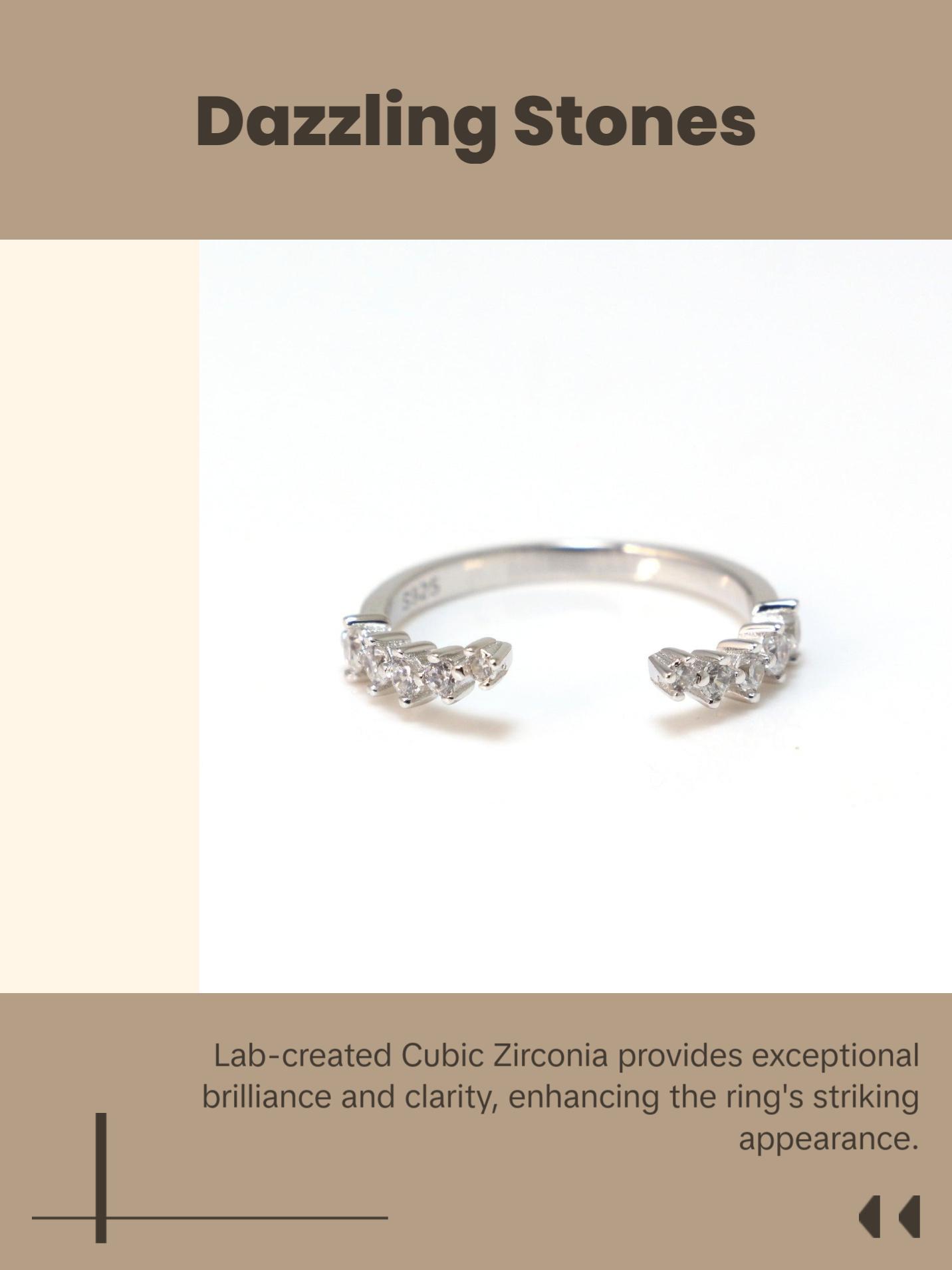 White CZ 925 Sterling Silver Ring with Round Center Stone