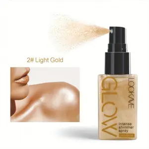 Pearlescent Glitter Spray Highlighter Powder, Multi Use Glowy Highlighter, Suitable for Face, Body, Neck, Makeup Enhancer, Shimmering Cosmetics, Long-Lasting Glow Seeker Highlighter