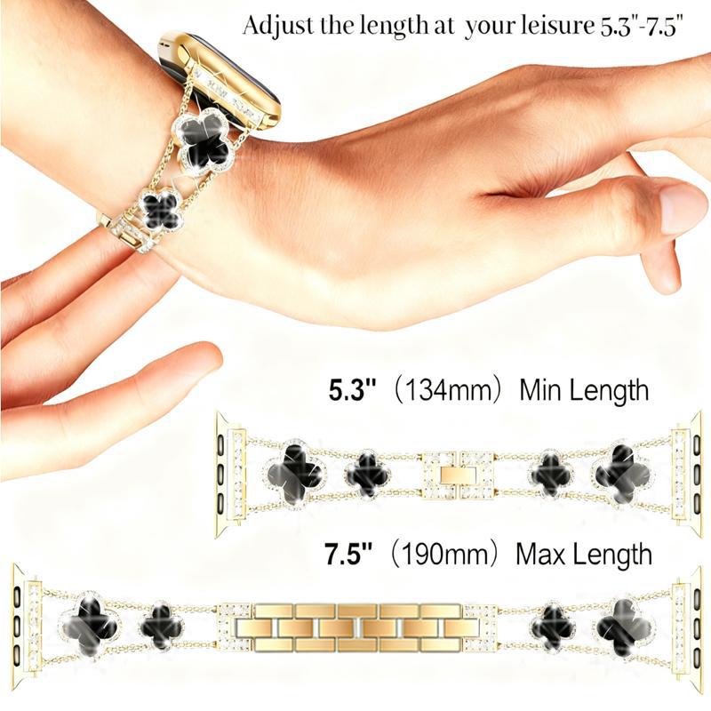 [Excluding watch, adjustable size] Elegant and stylish strap suitable for Apple watch - Metal design - Compatible with all series - Fashionable and durable