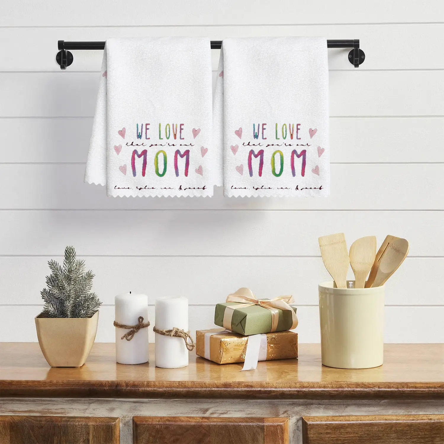 MECE TEXTILE Personalized 16"x24" Microfiber Kitchen Hand Towel - Custom Text & Name, Soft Absorbent, Quick Drying, Fade Resistant, Machine Washable, Decorative 2026 Mother's Day Gift for Mom, Kitchen Accessories, Home Decor, Microfiber Cleaning Towels, T
