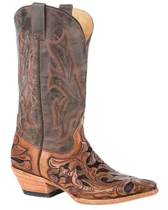 Stetson Men's Wicks Hand Tooled Western Boot Snip Toe - 12-020-6161-1610