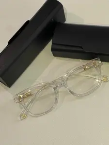 Cross Square Eyeglasses Frame - Black & White Full Rim Design Unisex Fashion Accessory for Daily Wear or Gift Hot