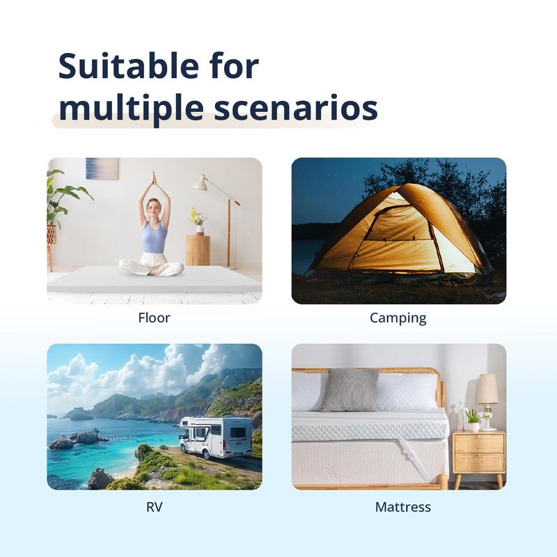 EGO Original White Mattress Topper, Gel Memory Foam for Cooling Sleep with Removable Fitted Cover, Ventilated Design, Twin Full Queen King Soft Pressure Relief Medium