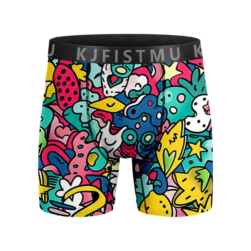 20-piece set of men's boxer briefs, trendy street style, moisture-wicking and breathable, multi-color combo pack, men's boxer briefs, anti-roll edges, multi-pack KJFISTMU Print Boxershorts