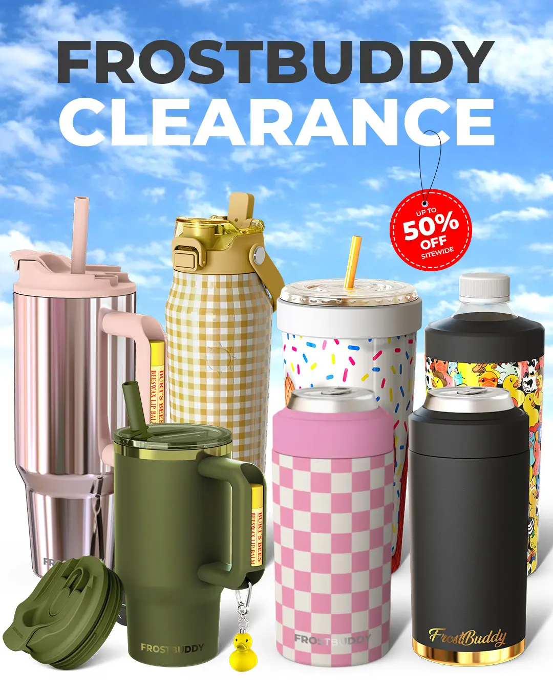 Frost Buddy Clearance - Various Stainless Steel Drinkware - Double Wall Vacuum Sealed Tumbler - Cold 12+ Hours - Hot 8+ Hours