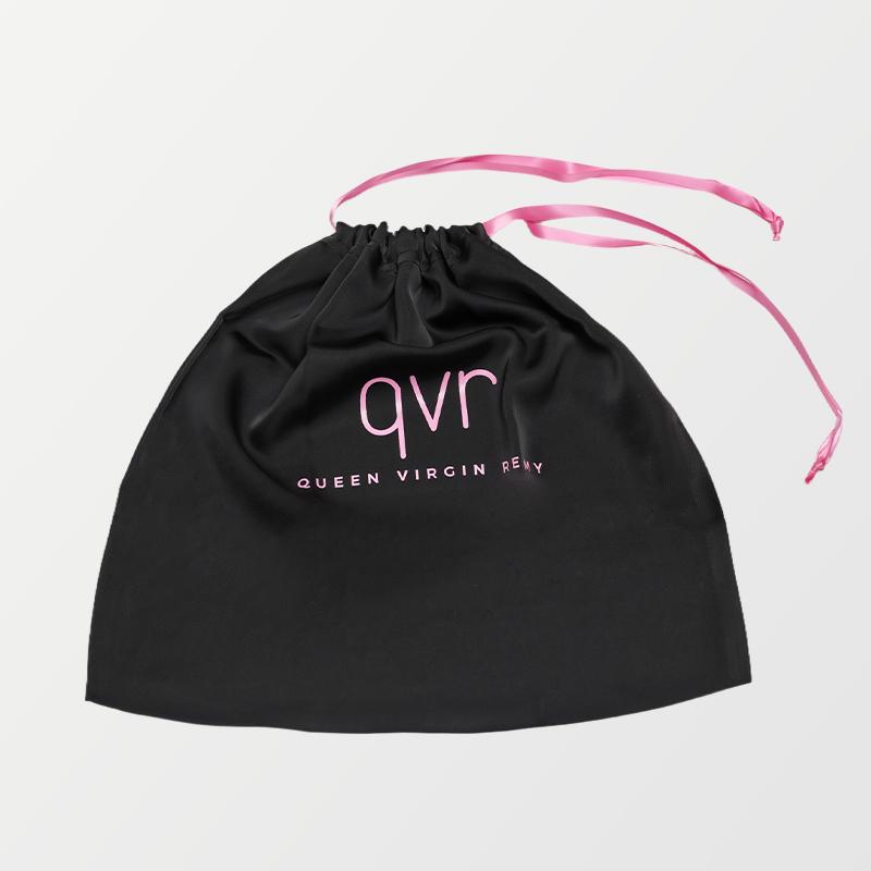 QVR Queen Virgin Remy Silk Packaging Bag with Drawstring and Toggle for Delicate Items Wigs
