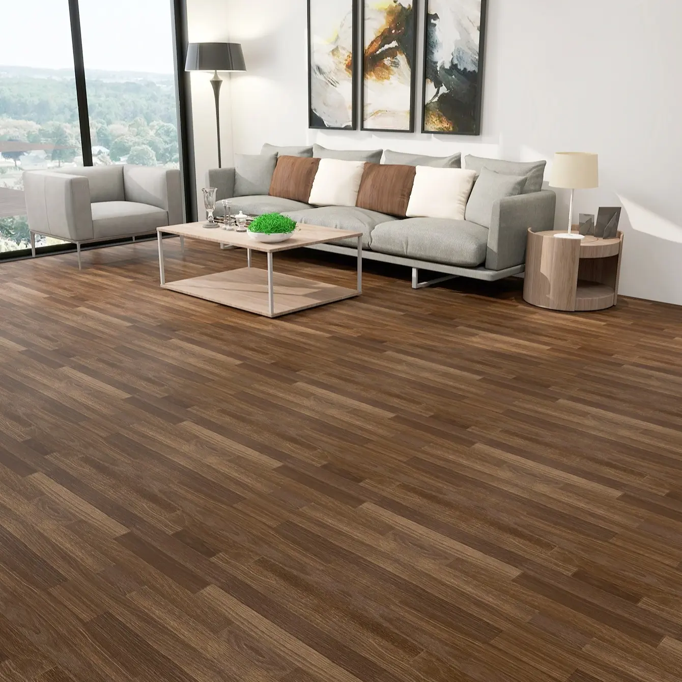 Self-Adhesive Wood Grain Pattern Vinyl Floor Tile Roll, Waterproof, Non-Slip, Wear-Resistant, Easy Peel & Stick Flooring for Bathroom, Kitchen, Living Room and Bedroom, Wood Look Tiles