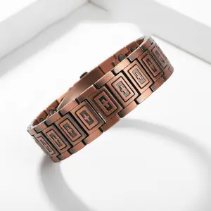 Cross Design Magnetic Bracelet for Men, 3X Strength Magnets, Durable Alloy