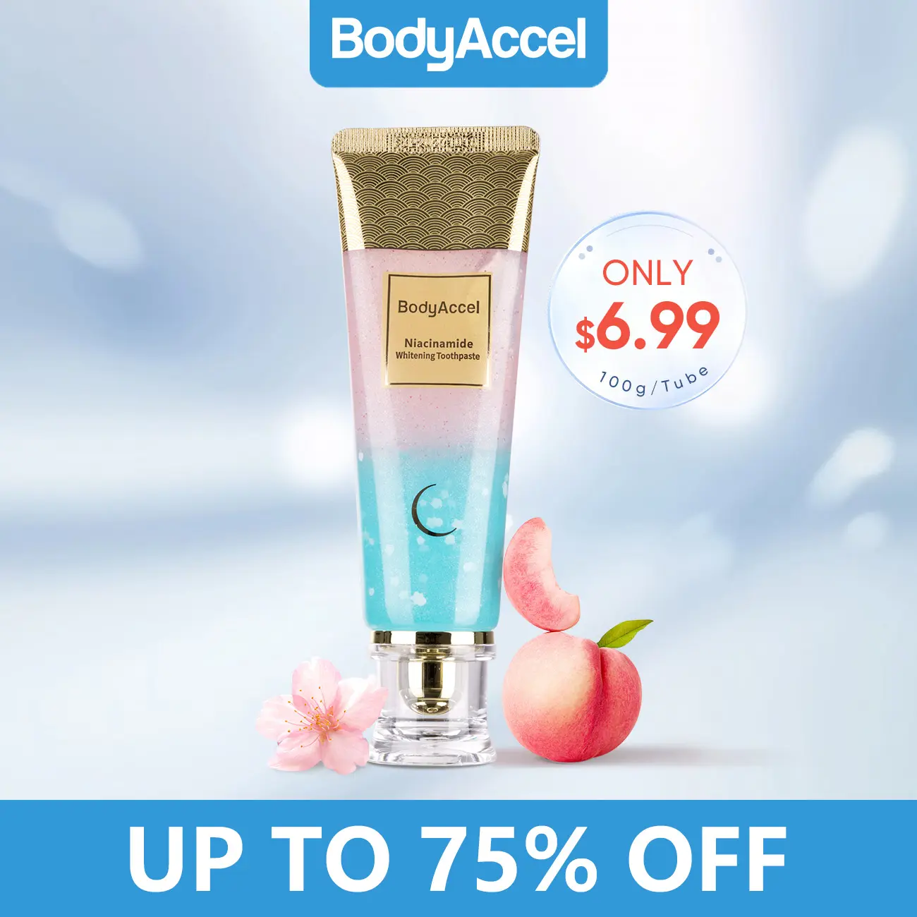【BodyAccel 】【Triple Whitening】Niacinamide Whitening Toothpaste (Free Dry&Wet Teeth Strips Included), Essential for Home and Travel, Make Your Smile Shine（Z）#backtoschool