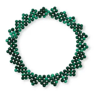 Mine Finds by Jay King Green Malachite Bead Woven Stretch Bracelet