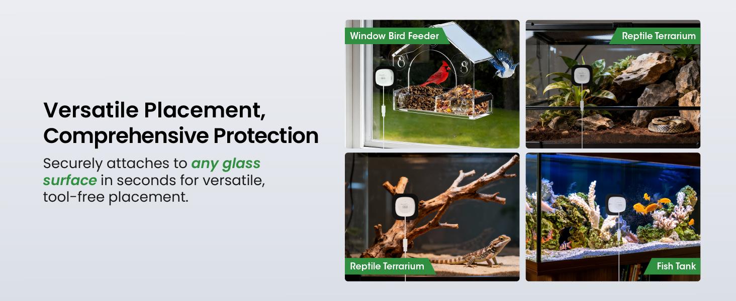 HomiQ Life 3MP 2K Aquarium & Terrarium Pet Camera.Magnetic Install &Close-Focus Lens for Fish,Lizard, Reptile Pet and Window Bird Feeder,2.4GHz & 5GHz WiFi,Color Night Vision,Auto-focus,24/7 Recording