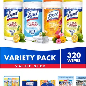 Lysol Disinfectant Wipes Bundle, Multi-Surface Antibacterial Cleaning Wipes, For Disinfecting & Cleaning, 320 count