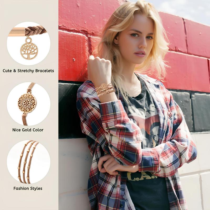 Hair Ties Bracelet for Women(10PCS) 5 Styles Soft Braided Boho Hair Bands Elastic No Damage Hair Ties for Girls thick Thin Long Curly Hair Accessories