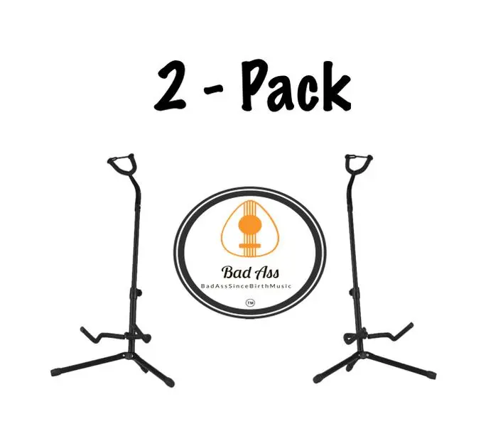 Dual Pack Durable Guitar Holder - BadAss Multi-Guitar Stand for Acoustic Guitars, Electric Guitars, String Instruments Accessories for Enthusiasts