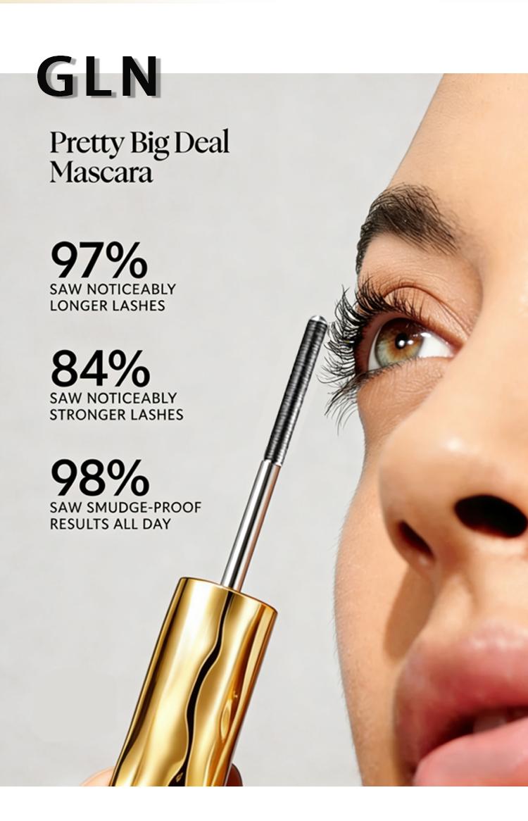 GLN 3D Curl & Volume Black Mascara Long-lasting curl-enhancing beauty makeup Large-sized black smudge-proof waterproof tube mascara Dramatically voluminous 3.2g