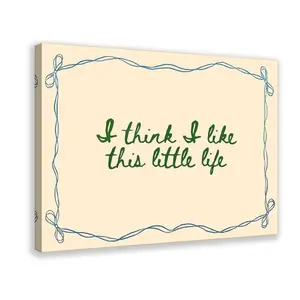 Trendy Bow Sign Canvas Posters, Think, Like This Little Life Wall Art Vintage Minimalist Quote Prints Painting For Living Room Bedroom Dorm Wall Decor