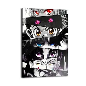 Anime Figure Eye Painting Great Wall Art, Canvas Poster, Cute And Vibrant Poster for Bedroom, Dorm, A Perfect Gift Idea for New Year Home Decor