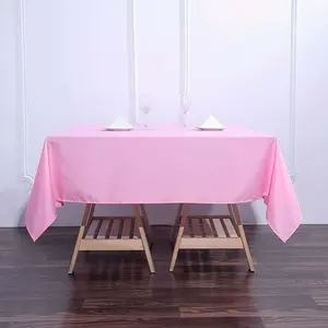 Polyester Square Tablecloth 70"x70" Pink - Wrinkle-Resistant Table Cover