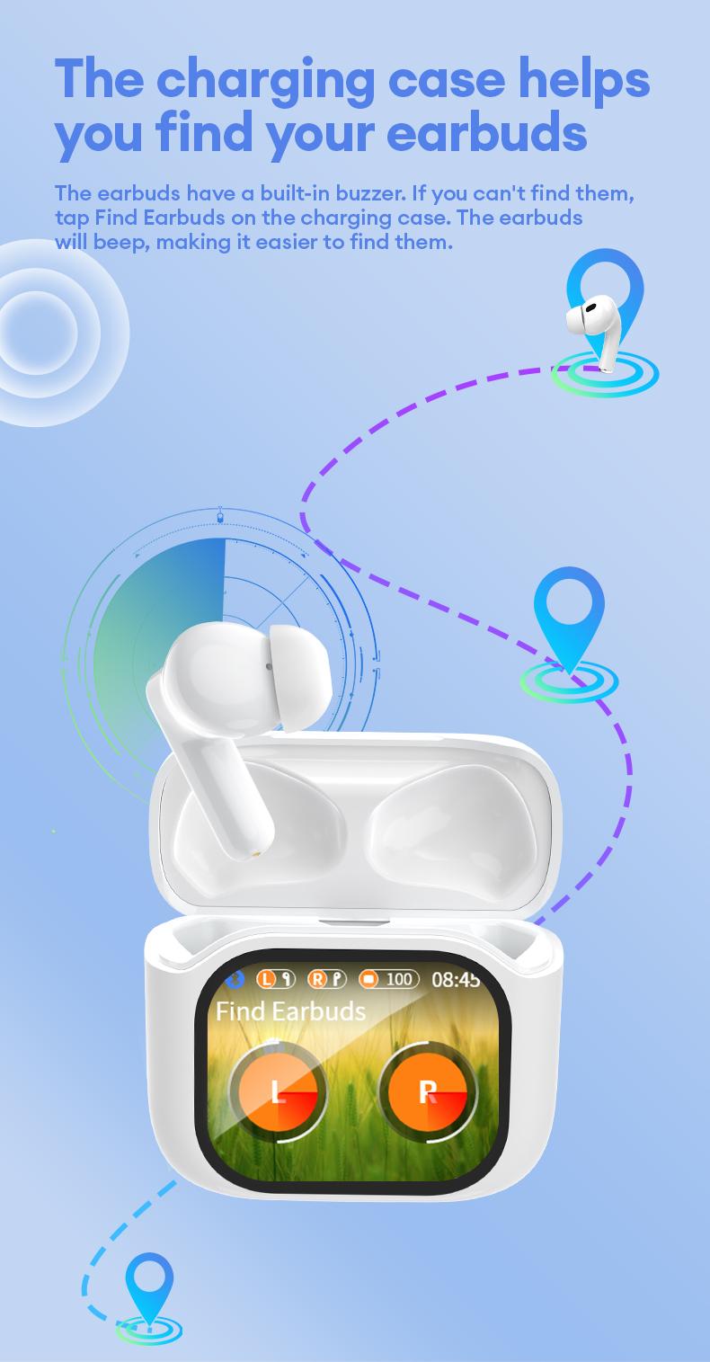 HYUNDAI Y48 Bluetooth 6.0 Earphones LED Display High Fidelity Waterproof Wireless Earbuds with Built-in Microphone for Office Sports Study Audio Calls Electronic Earbud Headset Black