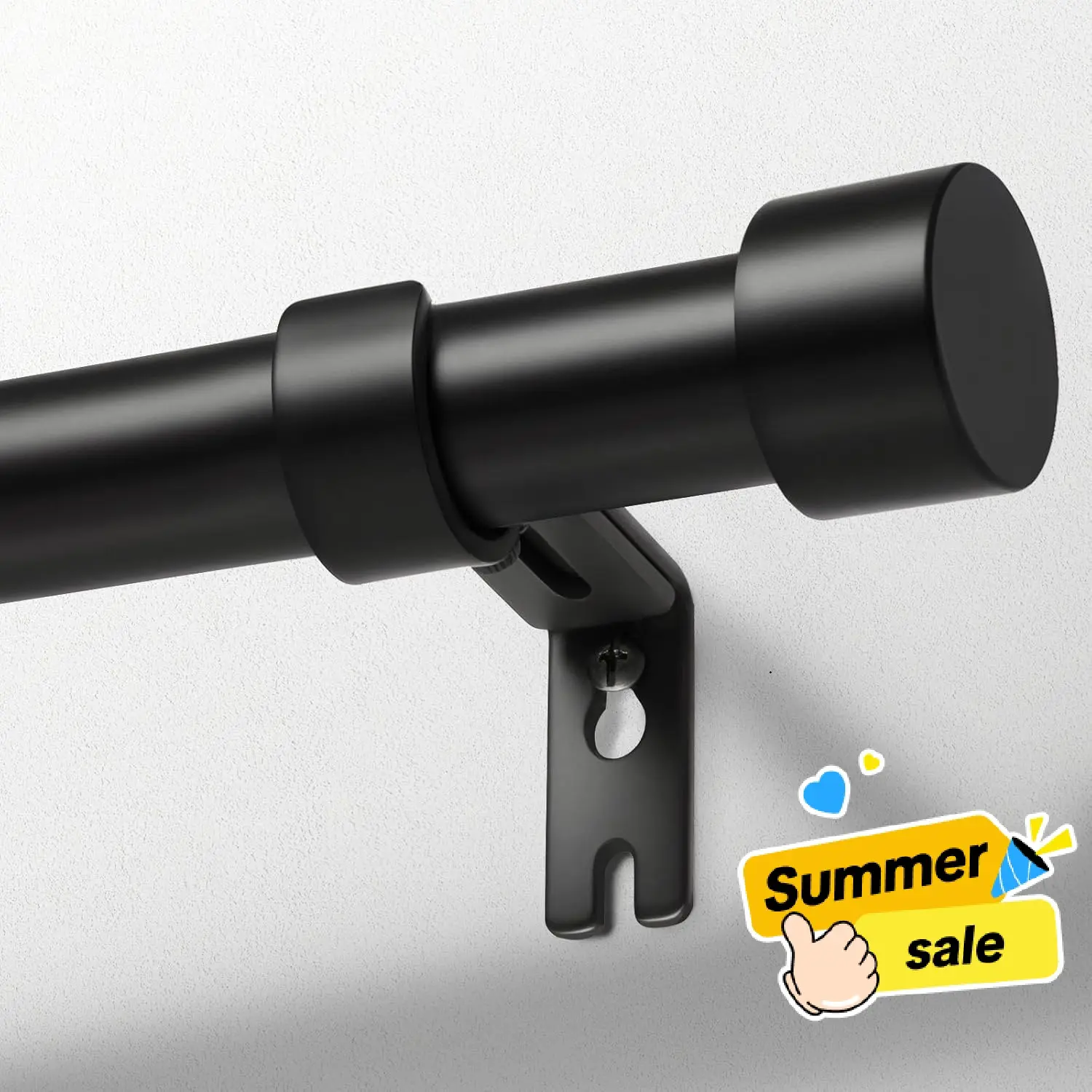 Inovaday | Heavy Duty Curtain Rods for Windows, Drapery Rods with Adjustable Curtain Rods, Outdoor Modern Curtain Rod with Simple End Caps Black Outdoorfun,Back To School dorm essentials,home decor,home essentials